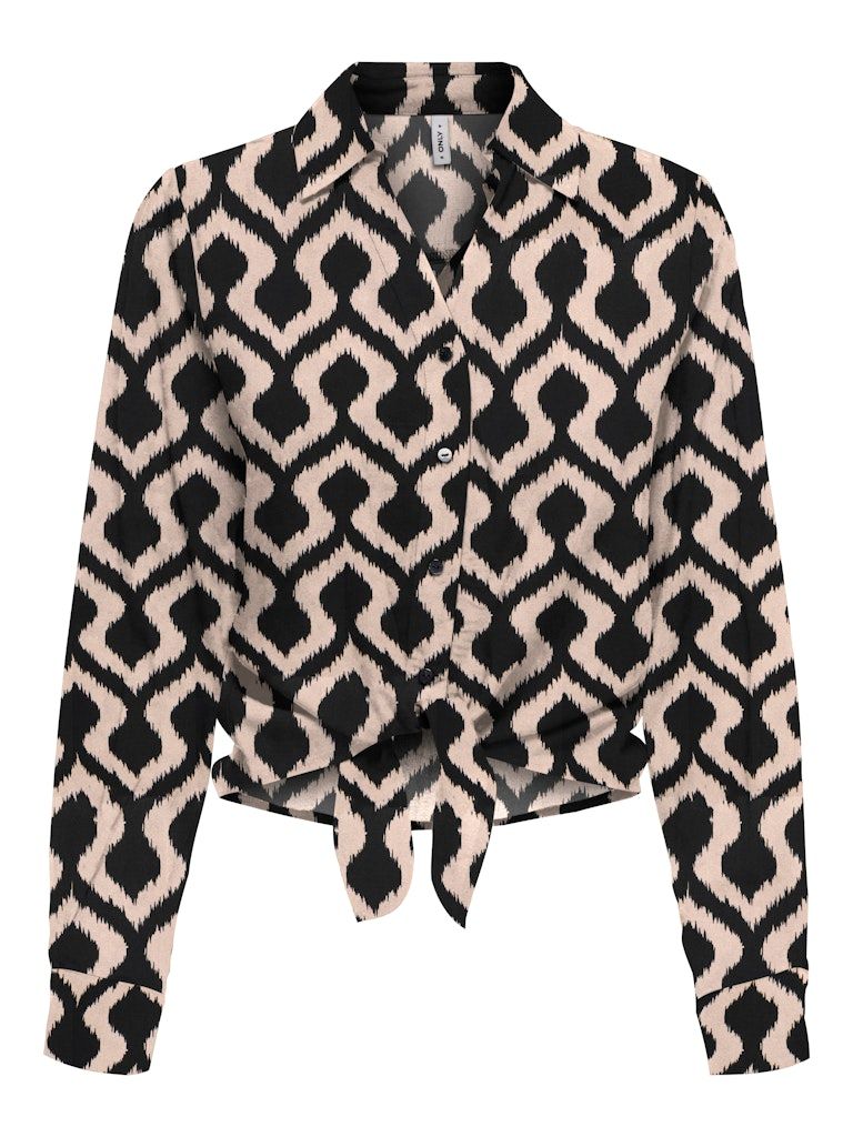 ONLNOVA LIFE LS KNOT SHIRT WVN Black/723 Rough noma