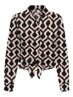 ONLNOVA LIFE LS KNOT SHIRT WVN Black/723 Rough noma