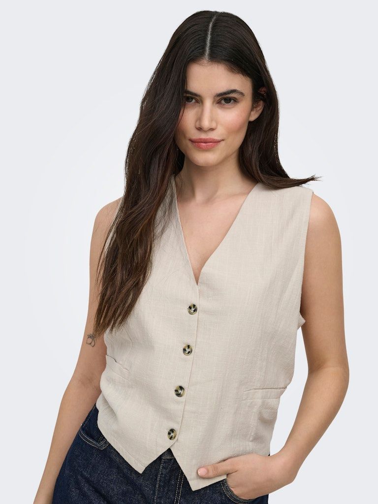 ONLTIZANA COTTON VEST TOP WVN NOOS Silver Lining