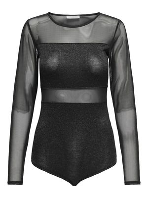 ONLESTHER GLITTER L/S BODY JRS  Black
