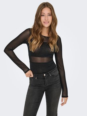 ONLESTHER GLITTER L/S BODY JRS  Black