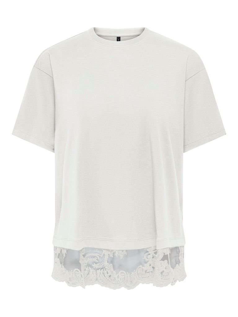 ONLVIVVI S/S LACE BOTTOM TOP JRS Cloud Dancer-Cloud Dancer lace