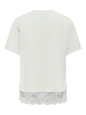 ONLVIVVI S/S LACE BOTTOM TOP JRS Cloud Dancer-Cloud Dancer lace