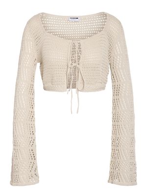NMGIANNA L/S CROP KNIT CARDIGAN FWD Birch