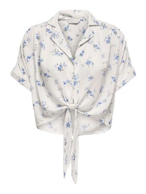 ONLPAULA LIFE S/S TIE SHIRT WVN NOOS Cloud Dancer/NIRA FL