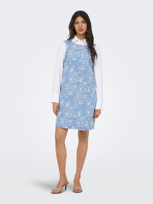 ONLAUDE SL JAQUARD DNM DRESS QYT Light Blue Denim