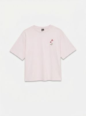 VMPAULINA THEA SS T-SHIRT JRS NOOS Pink-A-Boo-SMALL FLOWERS