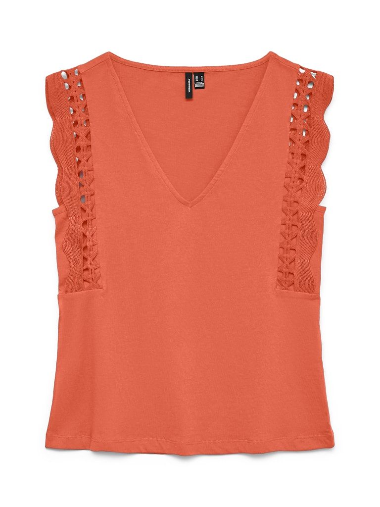 VMGABBY SL V-NECK TOP JRS GA Langoustino