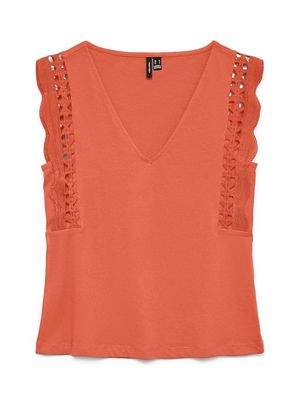 VMGABBY SL V-NECK TOP JRS GA Langoustino