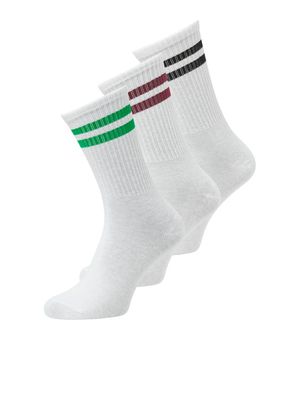 JXBASIC TENNIS SOCK 3-PACK ACC NOOS Cabernet/w. Green Be