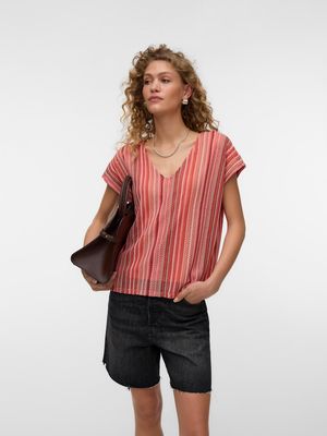 VMDEMI SS V-NECK TOP JRS GA Coral Paradise/Demi