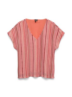 VMDEMI SS V-NECK TOP JRS GA Coral Paradise/Demi