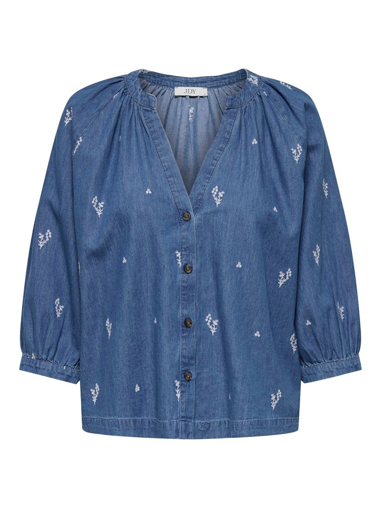 JDYKAI 3/4 SHIRT WVN DIA Light Blue Denim-CLOUD DANCER
