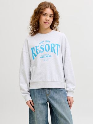 JXMERLE SPRING RLX SHORT LS CREW SWT LN White Melange/RESORT