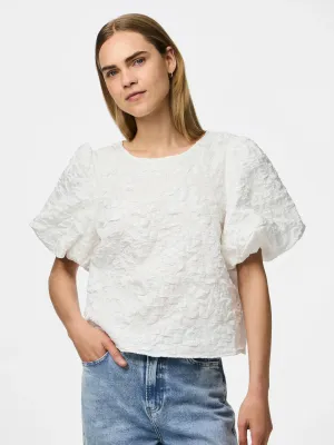 PCGRETCHEN SS O-NECK TOP WVN D2D PP Cloud Dancer