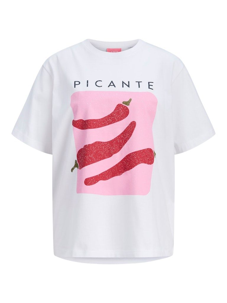 JXSENNA LOOSE SS TEE TG JRS Bright White-PICANTE
