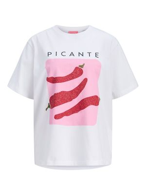 JXSENNA LOOSE SS TEE TG JRS Bright White-PICANTE