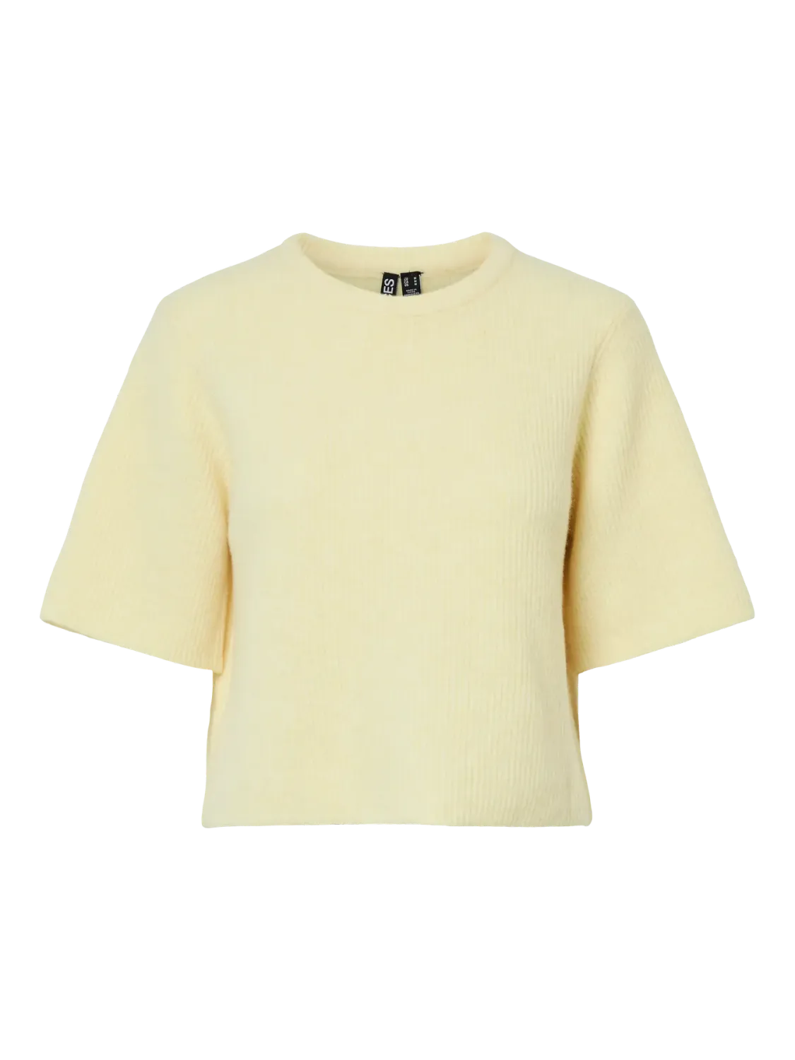 PCSILLY SS O-NECK KNIT NOOS BC Pale Banana/MELANGE