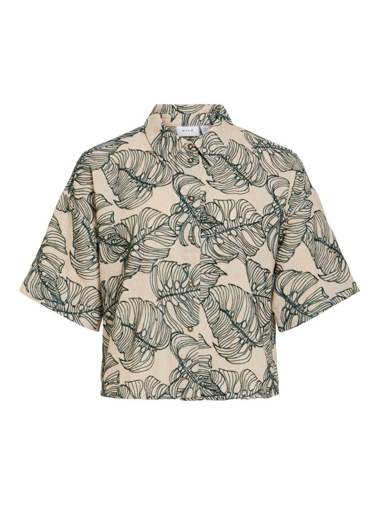 VIFLURA 2/4 SHIRT/1 Birch-ATLANTIC DEEP EMBROIDERY