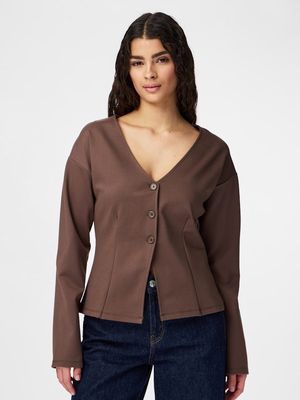 PCGUNHILD LS CARDIGAN JRS D2D Coffee Quartz