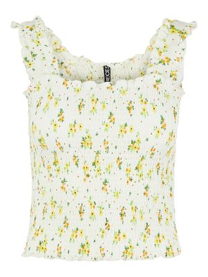 PCTAYLIN SMOCK TOP JRS Cloud Dancer-Small flower