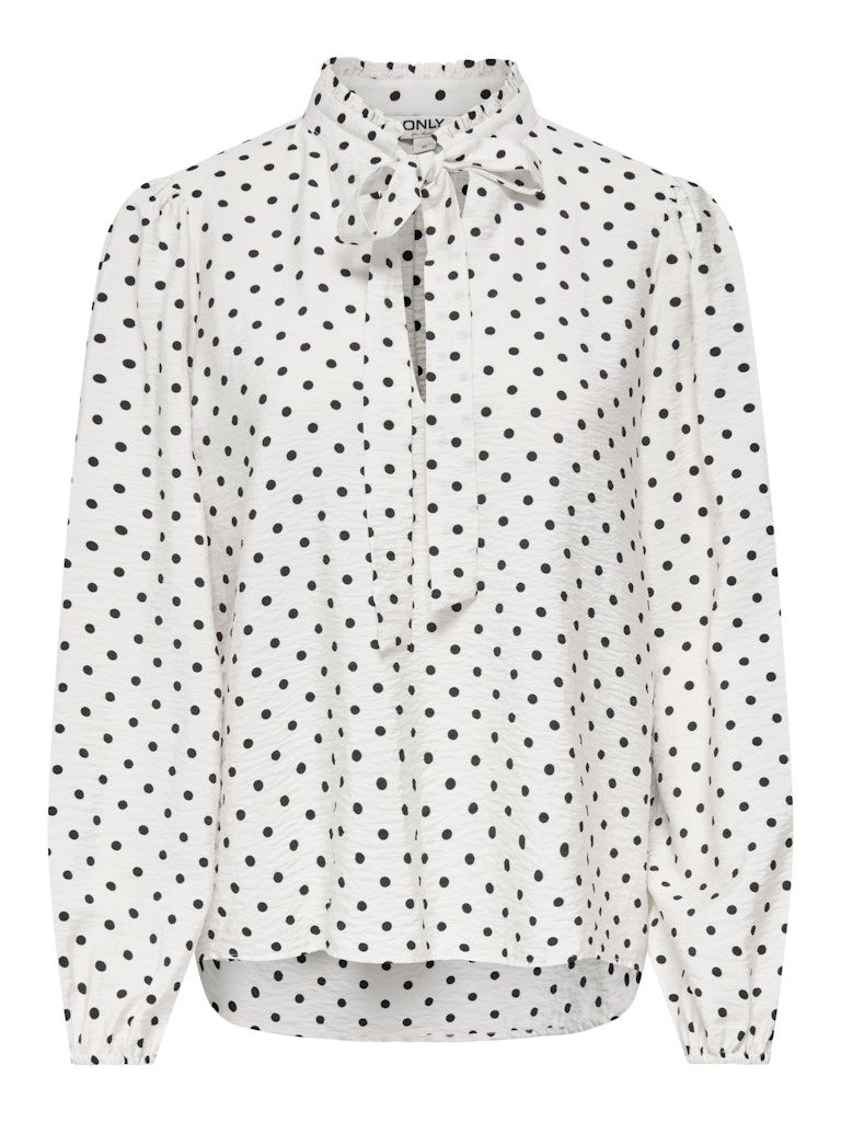 ONLMAIZEE LS FRILL SHIRT WVN EX Cloud Dancer-SMALL BLACK DOT