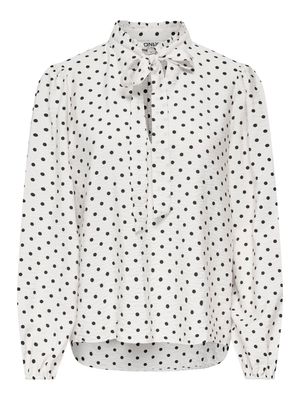 ONLMAIZEE LS FRILL SHIRT WVN EX Cloud Dancer-SMALL BLACK DOT