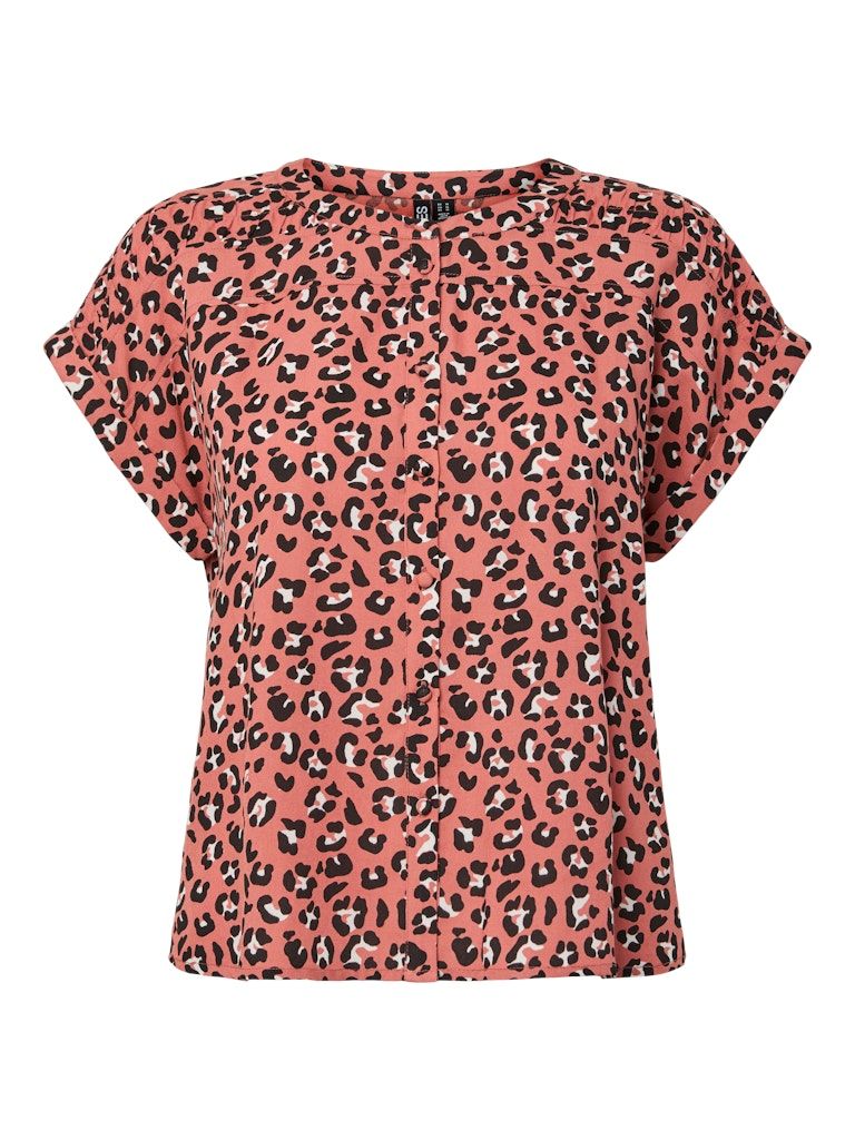 PCVIBE SL O-NECK TOP WVN D2D PP BC Apricot Brandy/leo