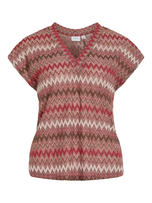VIBIRDIE REV V-NECK S/S GLITTER TOP Slate Black/GOLD GLI