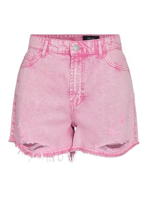 NMPOLLY OLESIA HW DESTROYED SHORTS Begonia Pink/Washed