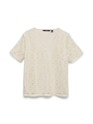 VMMAYA SS V NECK TOP JRS Birch