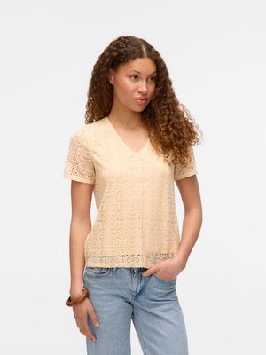VMMAYA SS V NECK TOP JRS Birch