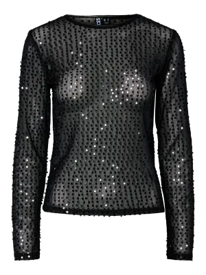 PCMACEY LS TOP JRS Asphalt/Dark grey se