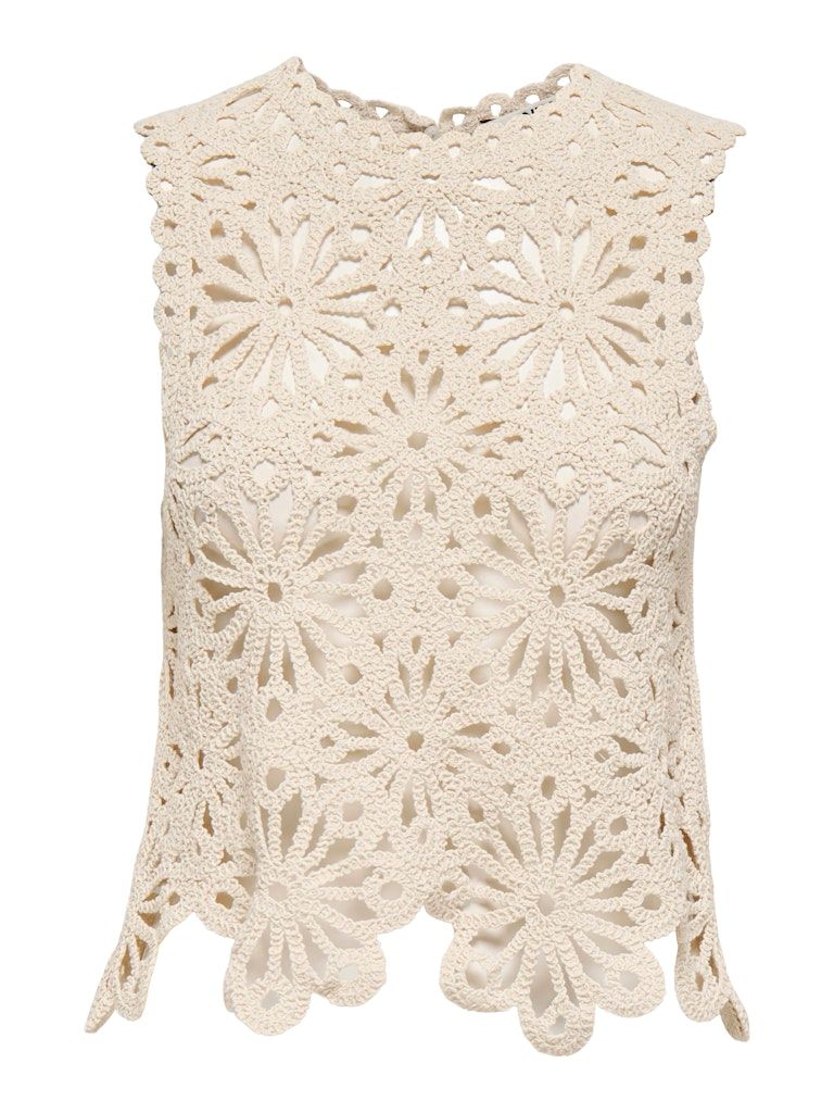 ONLLEILANI S/L EMB TOP WVN Creme
