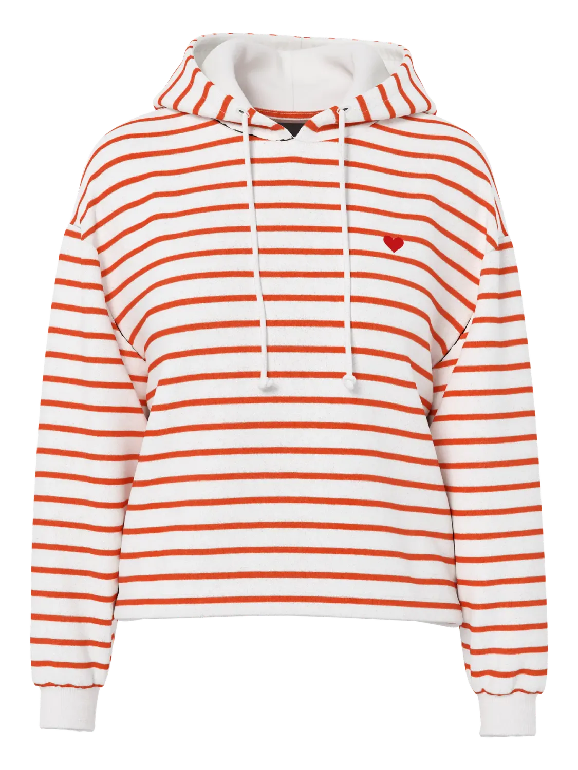 PCCHILLI LS HOODIE STRIPES EMB NOOS Cloud Dancer/TANGERI