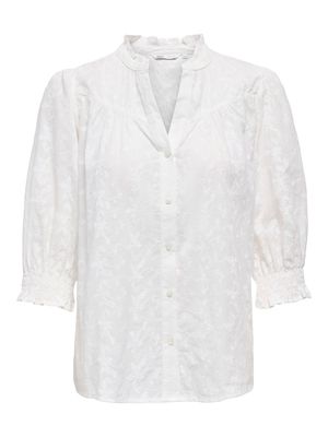 ONLRAYA 3/4 EMBROIDERY SHIRT WVN White/EMB