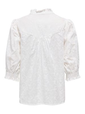 ONLRAYA 3/4 EMBROIDERY SHIRT WVN White/EMB