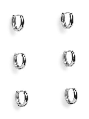 PCNAMI EARRINGS 3-PACK D2D Silver Colour