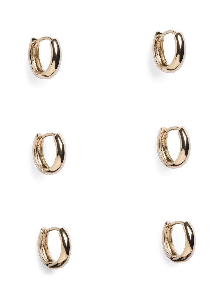 PCNAMI EARRINGS 3-PACK D2D Gold Colour