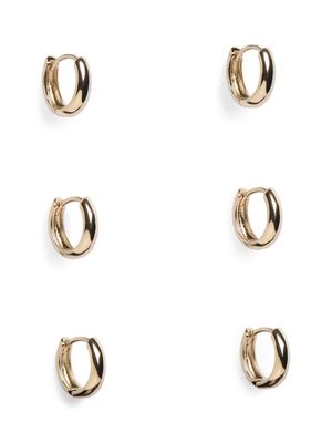 PCNAMI EARRINGS 3-PACK D2D Gold Colour