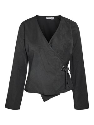NMVICK L/S WRAP EYELET TOP Black