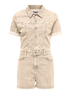 ONLANNA S/S PLAYSUIT DNM CRO Ecru