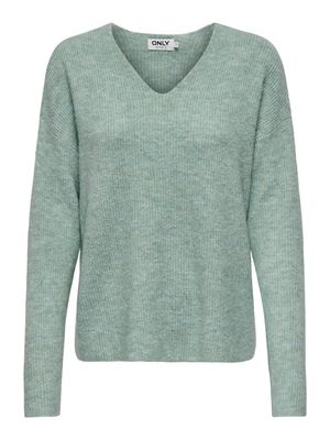 ONLCAMILLA V-NECK L/S PULLOVER KNT NOOS Blue Surf/MELANGE