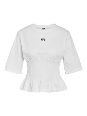 NMKIERAN 2/4 FITTED LOGO T-SHIRT FWD Bright White/NM LOGO