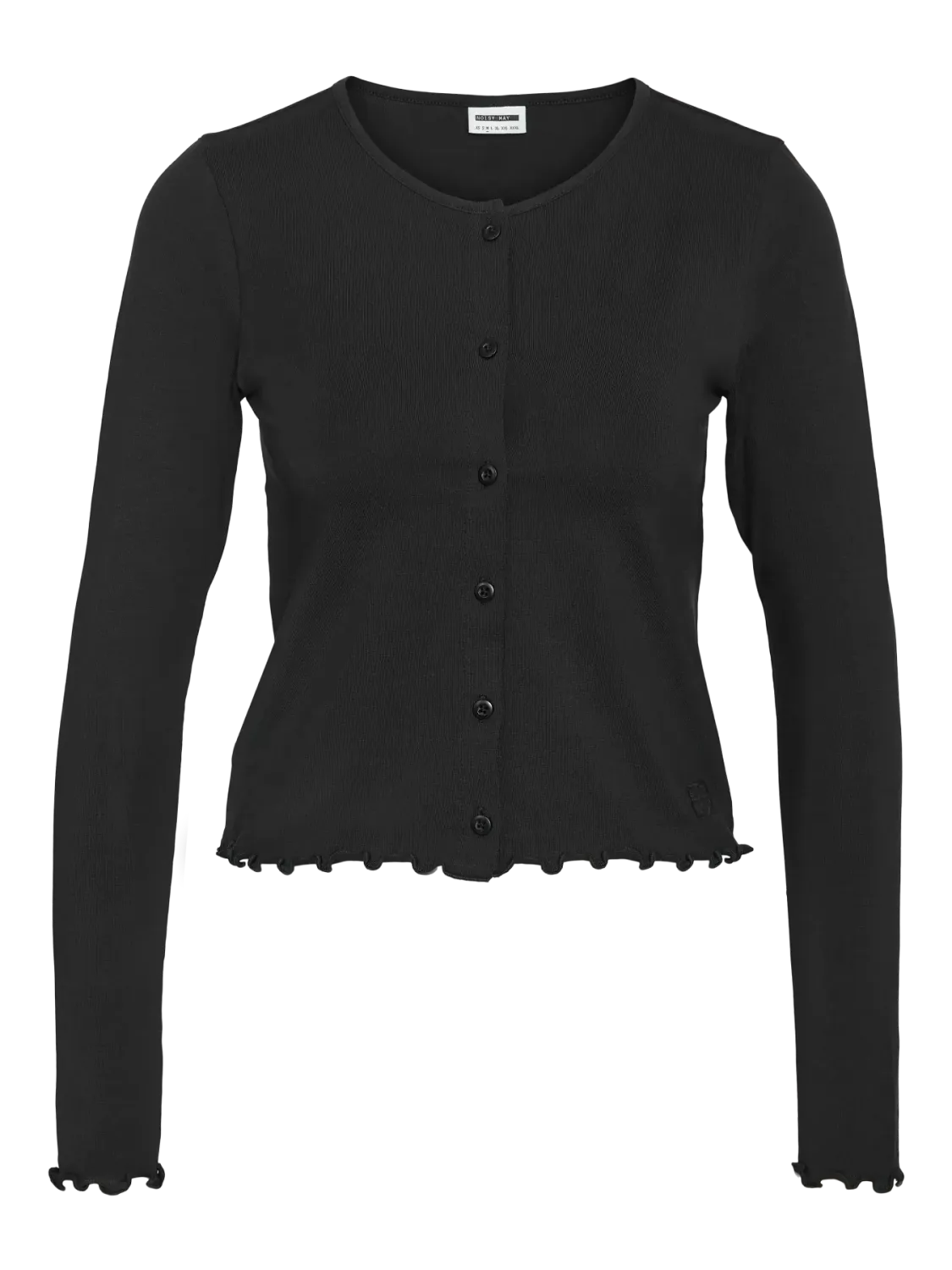 NMMOLLY L/S BUTTON CARDIGAN JRS FWD Black