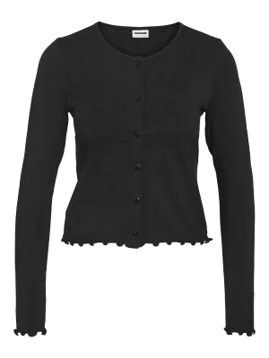 NMMOLLY L/S BUTTON CARDIGAN JRS FWD Black