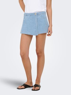ONLTEXAS BOUCLE REG DNM SKORT BJ Light Blue Denim