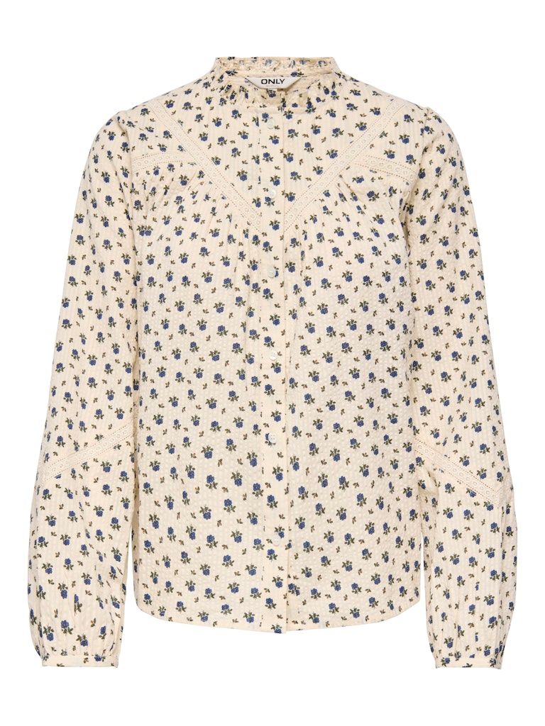 ONLLUCINDA LS TAPE SHIRT WVN EX Birch/BLUE FLORAL