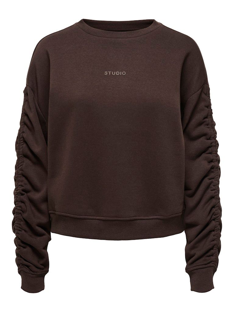 ONLSWEAT L/S RUCHED CREW SWT Coffee Bean/Brown ST