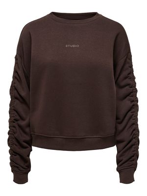 ONLSWEAT L/S RUCHED CREW SWT Coffee Bean/Brown ST